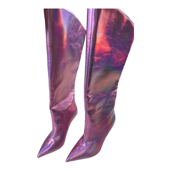 Steve Madden Sarina Iridescent Point Toe Boots - Pink Womens Size 6.5M NEW - Picture 11 of 16
